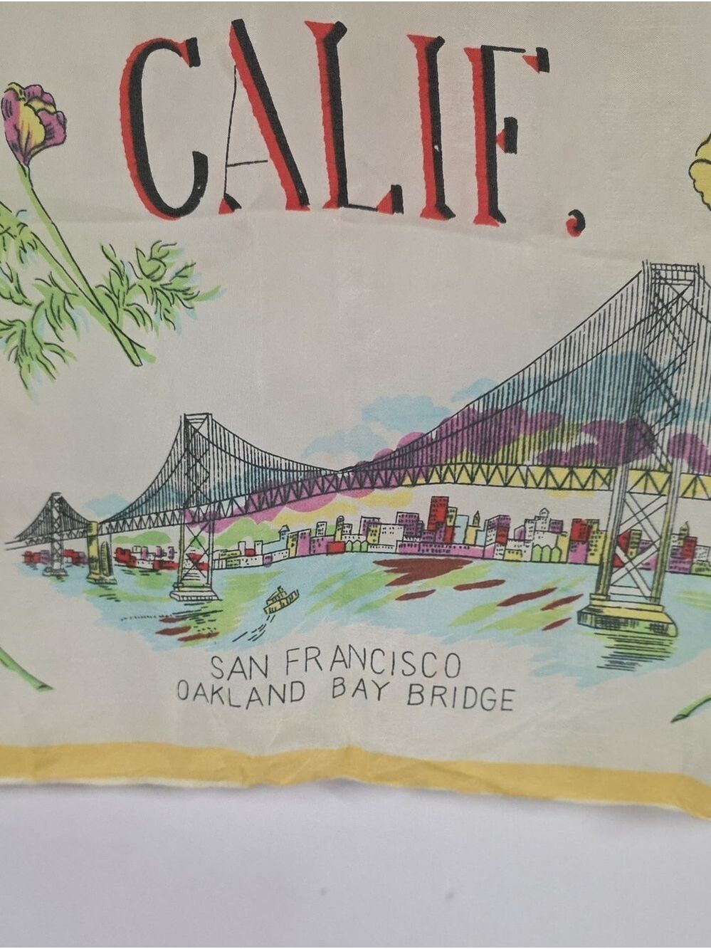 Vintage Retro San Francisco 1960's Souvenir Scarf - Picture 2 of 11
